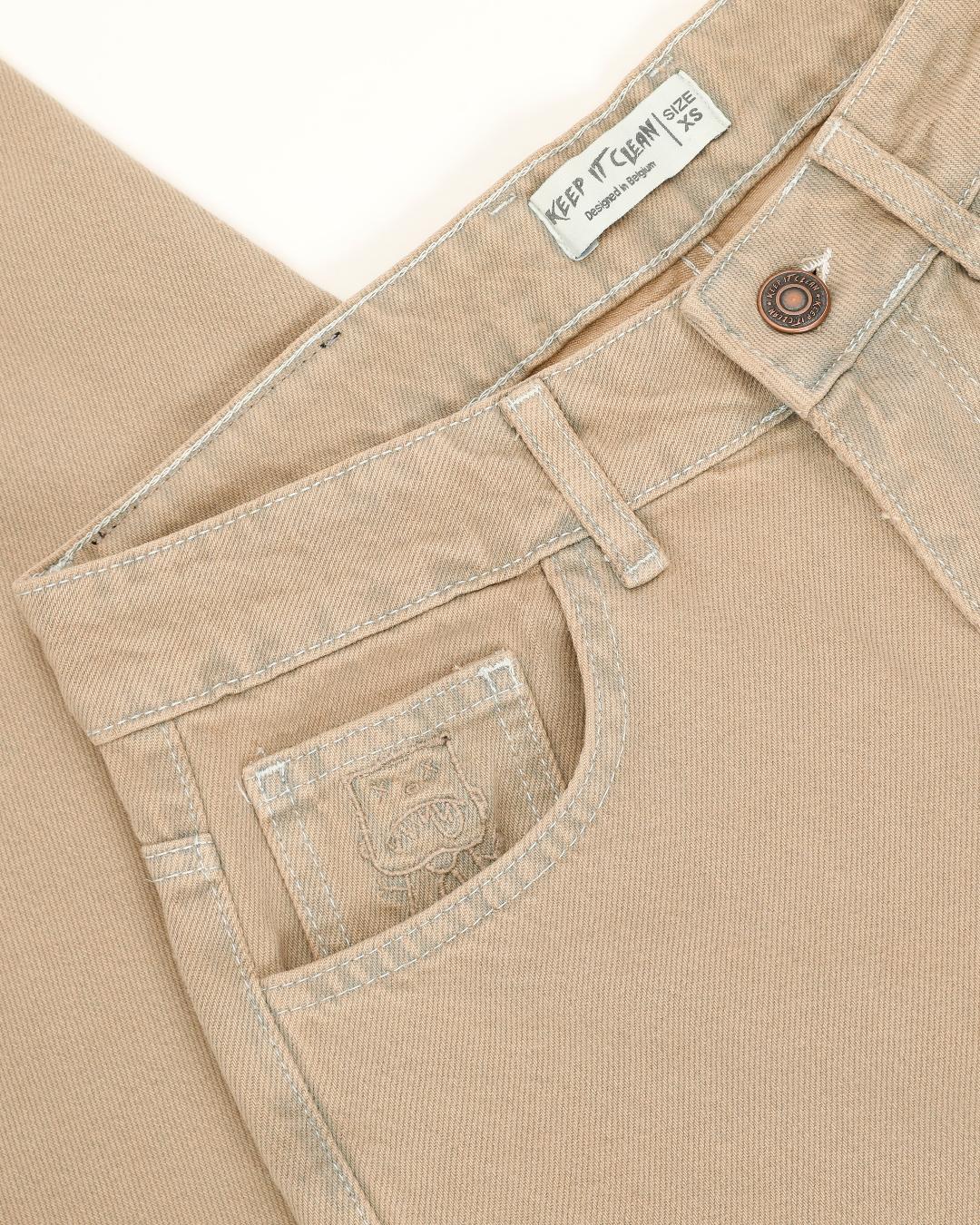 KEEP IT CLEAN SPECIAL BEIGE UP LOOSE PANTS