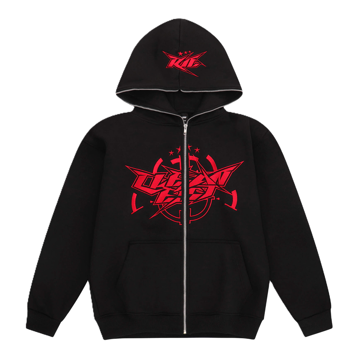 KEEP IT CLEAN - INFINITY FULL ZIPPER HOOD - RED/BLACK*