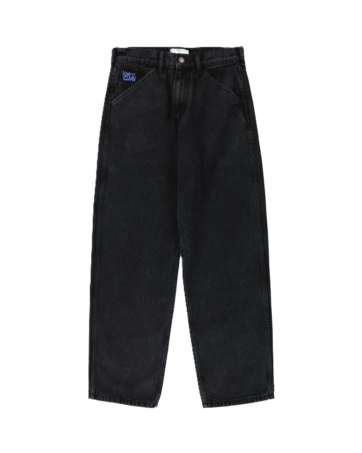 KEEP IT CLEAN - RELAXED PANTS BLACKBLUE OVERDYE