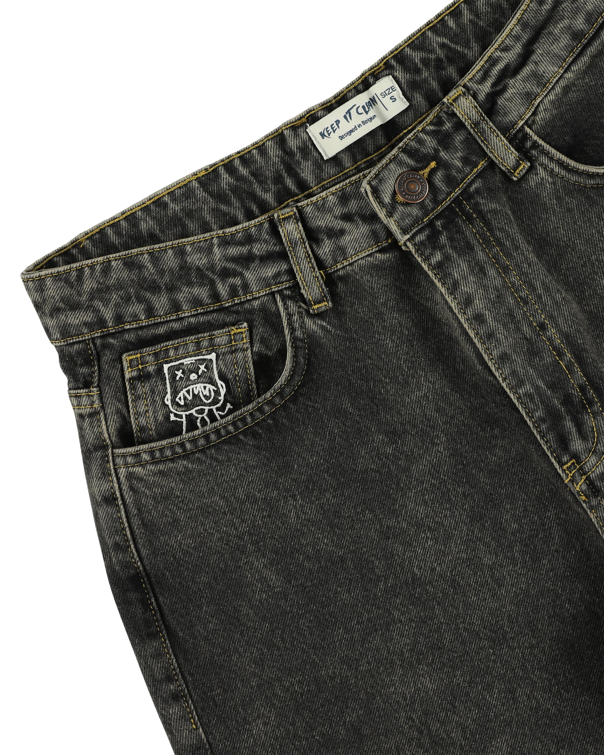 KEEP IT CLEAN - LOOSE PANT - FADED BLACK