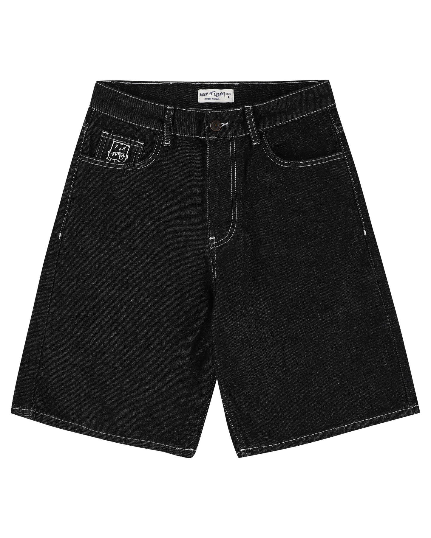 KEEP IT CLEAN - LOOSE SHORT - BLACK  GRAFFITI TAG