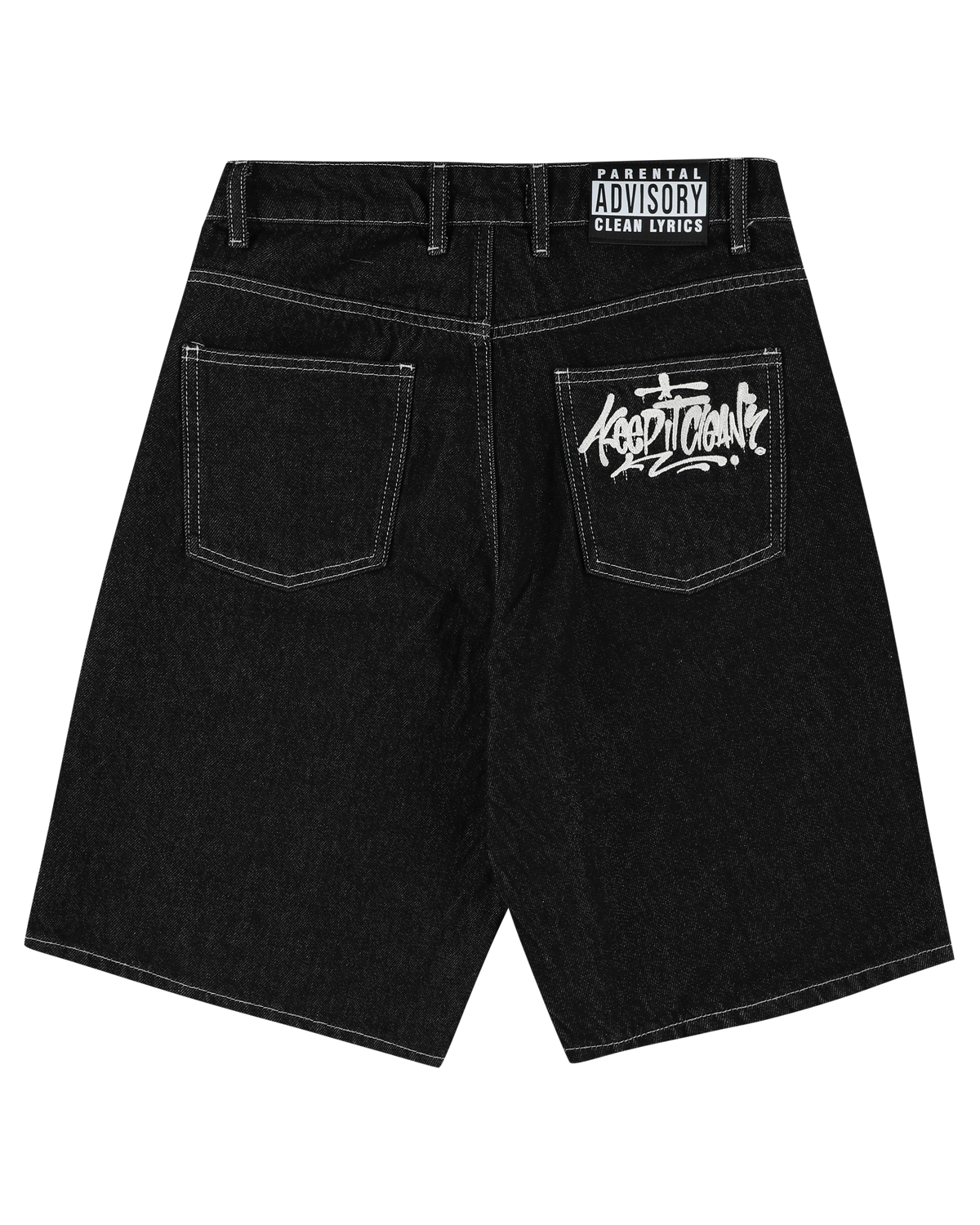 KEEP IT CLEAN - LOOSE SHORT - BLACK  GRAFFITI TAG