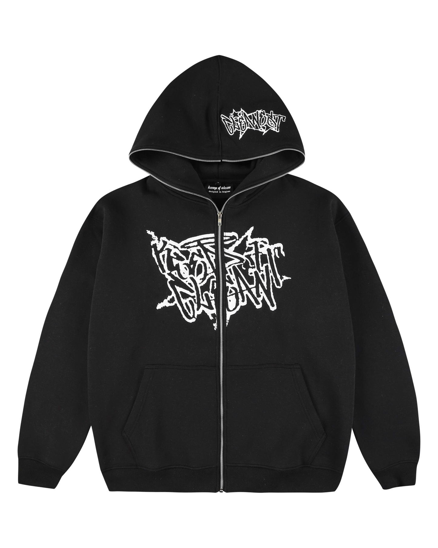 KEEP IT CLEAN "STREETCODE" FULL ZIP UP HOODIE BLACK