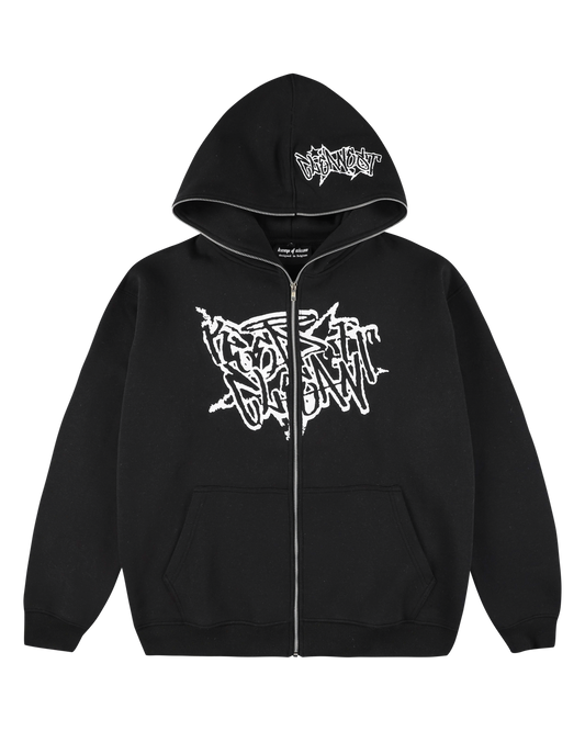KEEP IT CLEAN "STREETCODE" FULL ZIP UP HOODIE BLACK