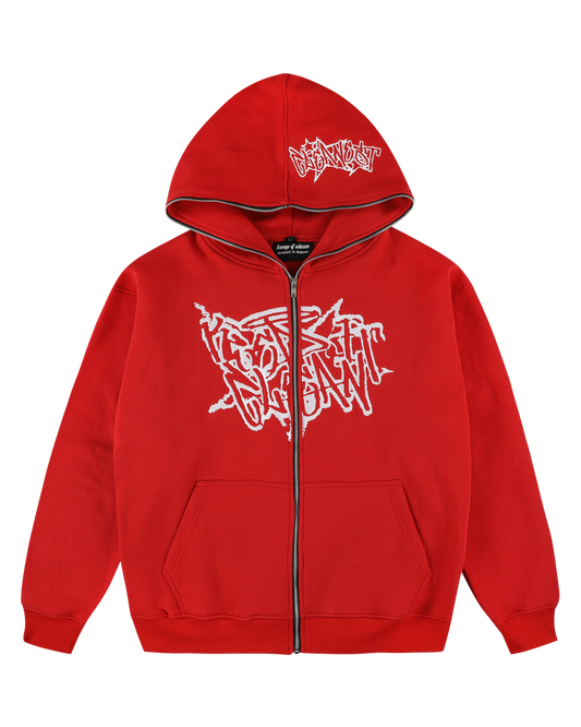 KEEP IT CLEAN "STREETCODE" FULL ZIP UP HOODIE BLOODY RED