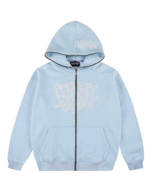 KEEP IT CLEAN "STREETCODE" FULL ZIP UP HOODIE BLUE SKY
