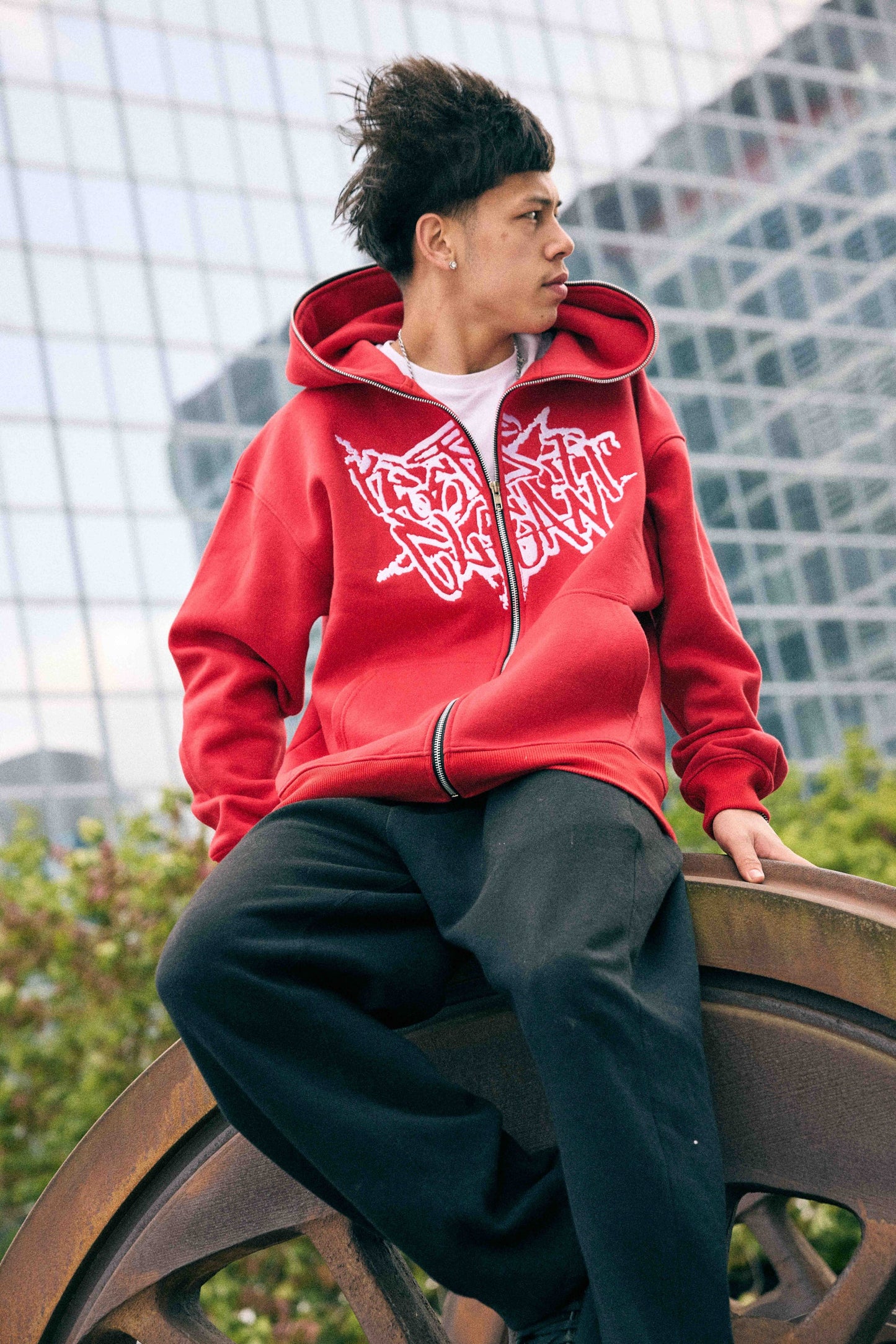 KEEP IT CLEAN "STREETCODE" FULL ZIP UP HOODIE BLOODY RED