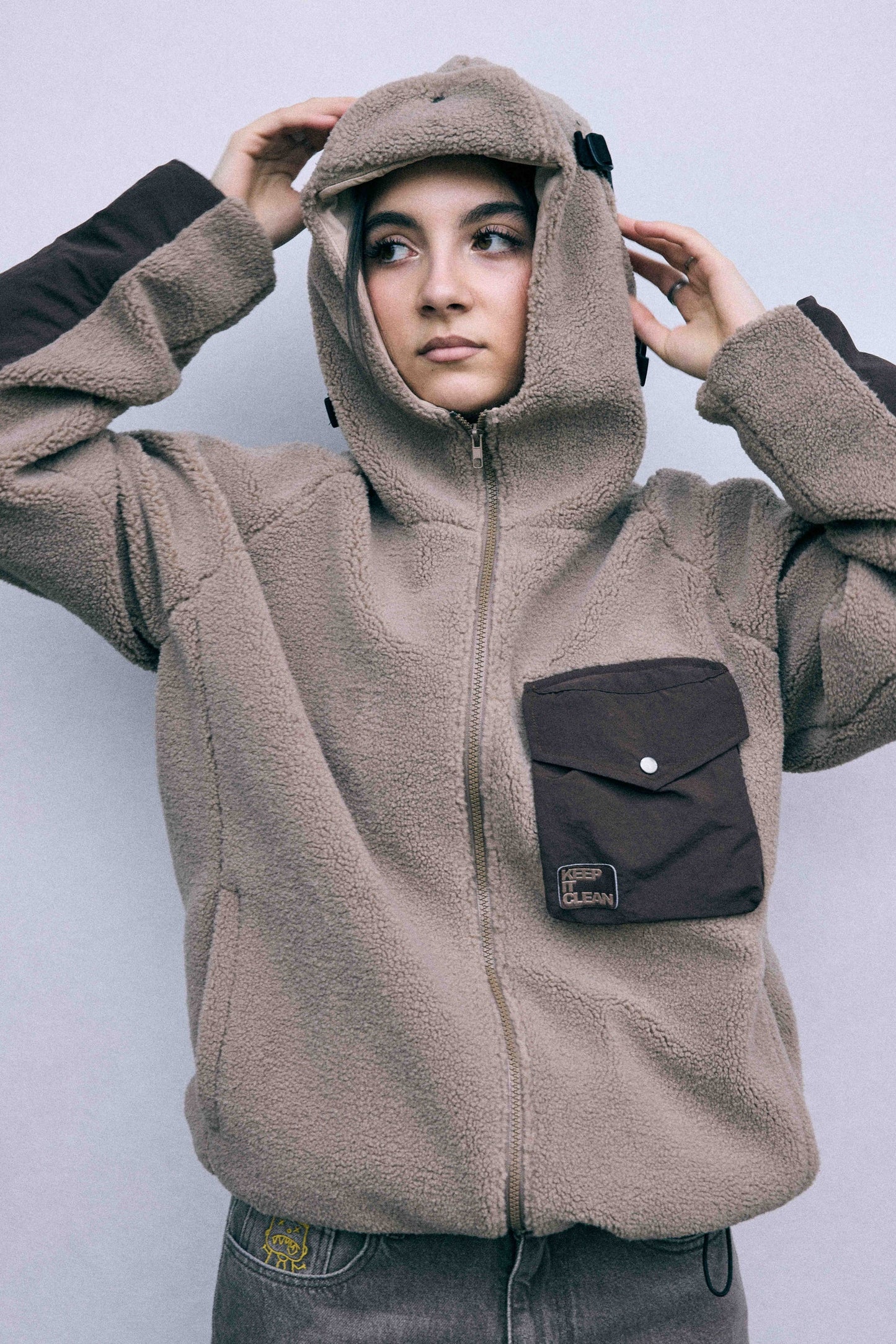 K.I.C. URBAN SHERPA JACKET MOCHA BROWN