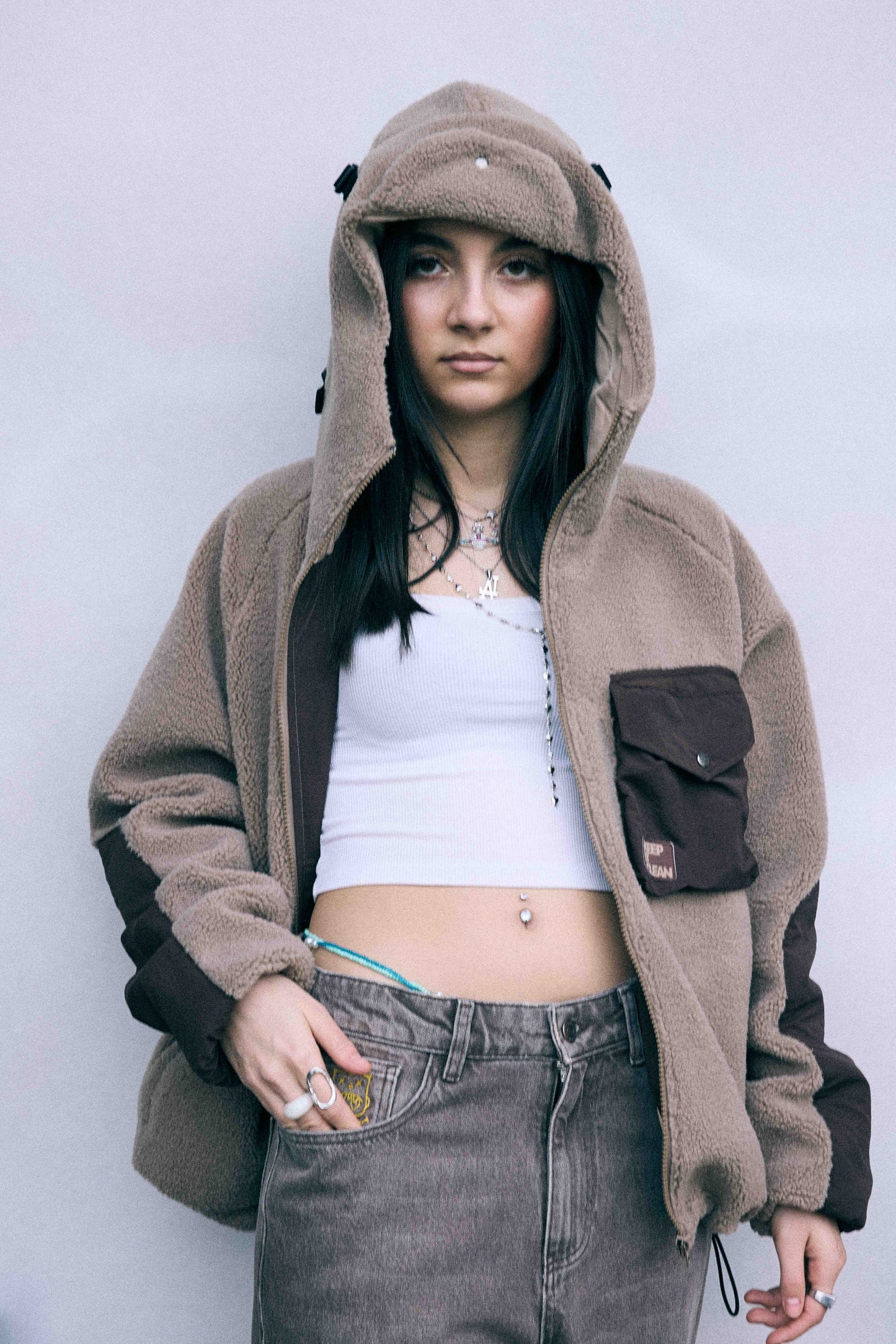K.I.C. URBAN SHERPA JACKET MOCHA BROWN