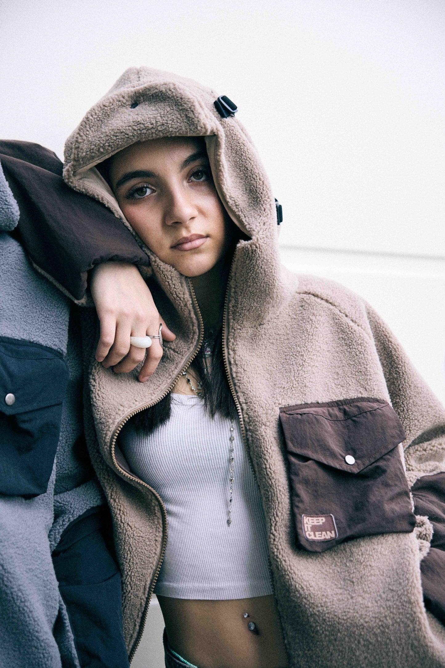 K.I.C. URBAN SHERPA JACKET MOCHA BROWN