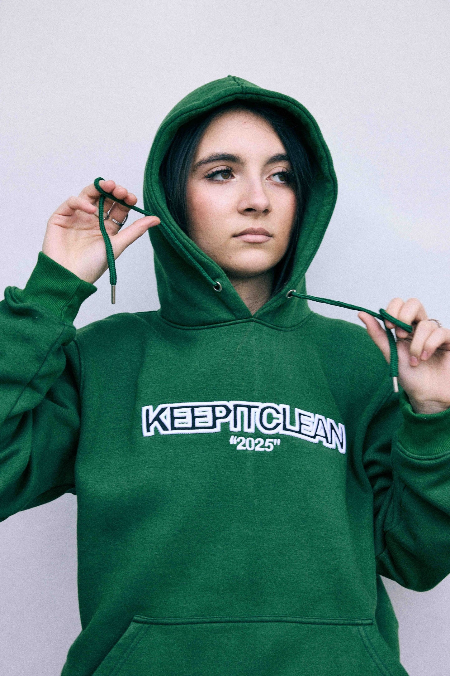 KEEP IT CLEAN -EVERBOLD GREEN HOODIE